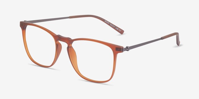 Avery Brun Plastic-metalMontures de lunettes de vue d'EyeBuyDirect, Vue d'Angle