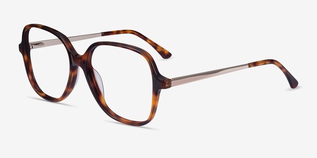 Corey Tortoise Acetate-metalEyeglass Frames from EyeBuyDirect, Angle View