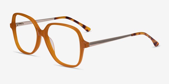 Corey Mellow Yellow Acetate-metalEyeglass Frames from EyeBuyDirect, Angle View