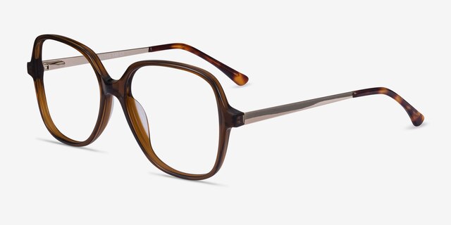 Corey Coffee Acetate-metalEyeglass Frames from EyeBuyDirect, Angle View