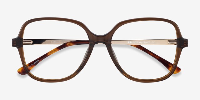 Corey Coffee Acetate-metalEyeglass Frames from EyeBuyDirect, Closed View