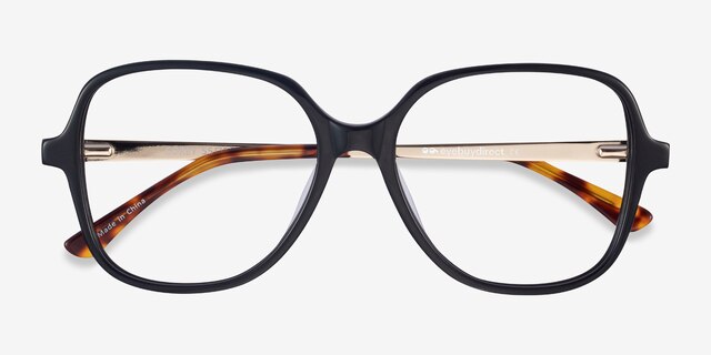 Corey Black Acetate-metalEyeglass Frames from EyeBuyDirect, Closed View
