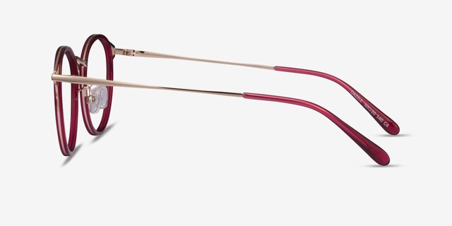 Dazzle Raspberry Acetate-metalEyeglass Frames from EyeBuyDirect, Side View