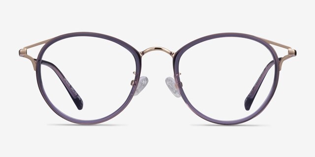 Dazzle Purple Acetate-metalEyeglass Frames from EyeBuyDirect, Front View
