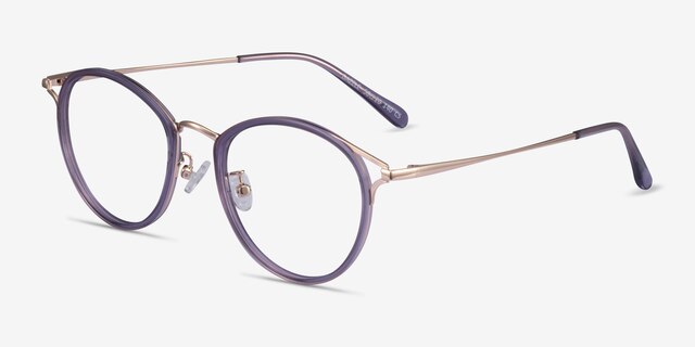 Dazzle Purple Acetate-metalEyeglass Frames from EyeBuyDirect, Angle View