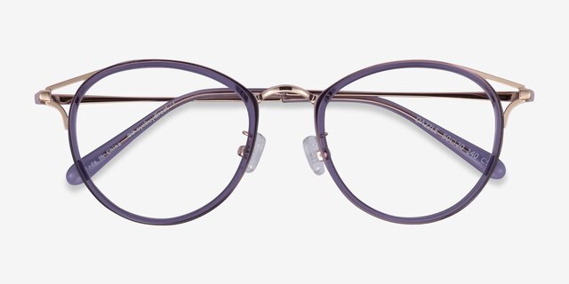 Dazzle Purple Acetate-metalEyeglass Frames from EyeBuyDirect, Closed View