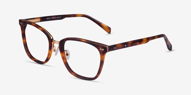 Biblio Tortoise Acetate-metalEyeglass Frames from EyeBuyDirect, Angle View