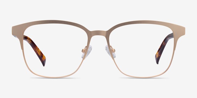 Intense Matte Gold Tortoise AcetateEyeglass Frames from EyeBuyDirect, Front View