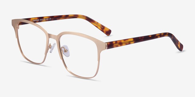 Intense Matte Gold Tortoise AcetateEyeglass Frames from EyeBuyDirect, Angle View
