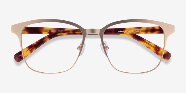 Intense Matte Gold Tortoise AcetateEyeglass Frames from EyeBuyDirect, Closed View