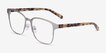 Intense Matte Silver Tortoise Acetate, MetalEyeglass Frames from EyeBuyDirect, Angle View