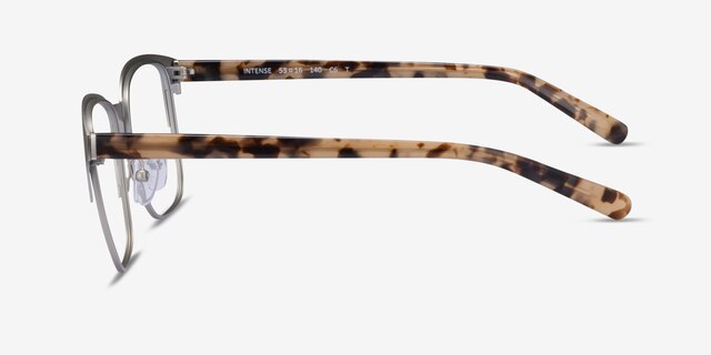 Intense Matte Silver Tortoise Acetate-metalEyeglass Frames from EyeBuyDirect, Side View