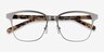 Intense Matte Silver Tortoise Acetate-metalEyeglass Frames from EyeBuyDirect, Closed View