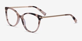 Attitude Pink Ivory Tortoise Acetate Eyeglass Frames from EyeBuyDirect, Angle View