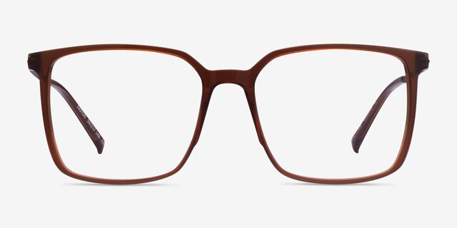 Easton Clear Brown Acetate-metalMontures de lunettes de vue d'EyeBuyDirect, Vue de Face