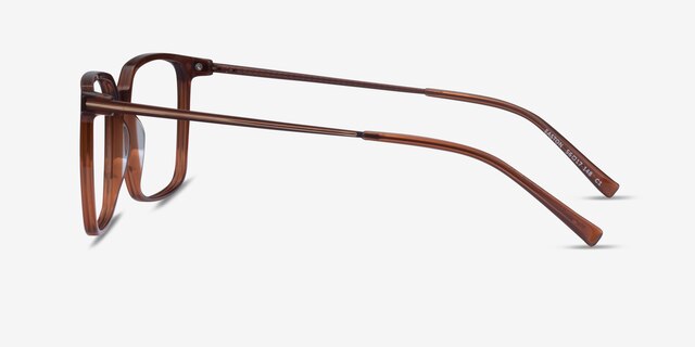 Easton Clear Brown Acetate-metalMontures de lunettes de vue d'EyeBuyDirect, Vue de Côté