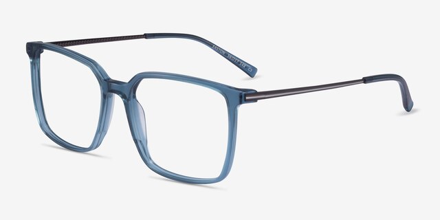 Easton Clear Blue Acetate-metalEyeglass Frames from EyeBuyDirect, Angle View