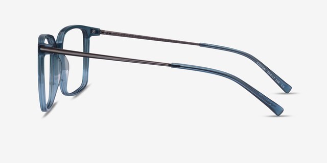 Easton Clear Blue Acetate-metalEyeglass Frames from EyeBuyDirect, Side View