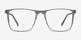 Cooper Clear Gray Acétate Montures de lunettes de vue d'EyeBuyDirect, Vue de Face