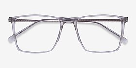 Cooper Clear Gray Acétate Montures de lunettes de vue d'EyeBuyDirect, Vue Rapprochée