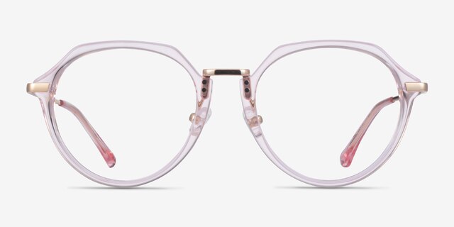 Tamara Clear Pink AcetateEyeglass Frames from EyeBuyDirect, Front View