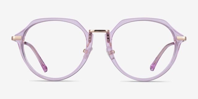 Tamara Clear Purple AcétateMontures de lunettes de vue d'EyeBuyDirect, Vue de Face