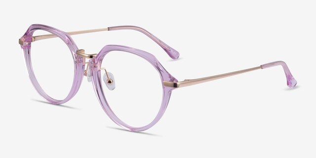 Tamara Clear Purple AcétateMontures de lunettes de vue d'EyeBuyDirect, Vue d'Angle