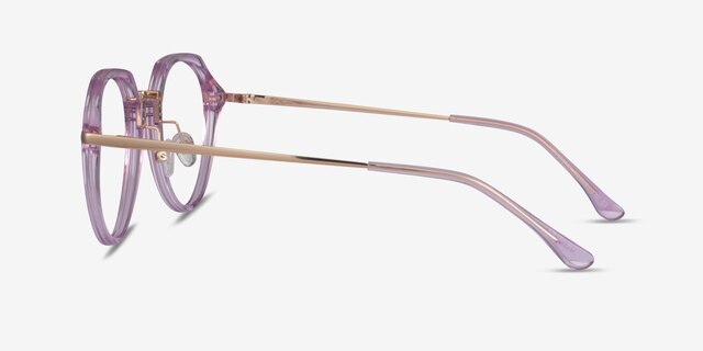 Tamara Clear Purple AcétateMontures de lunettes de vue d'EyeBuyDirect, Vue de Côté
