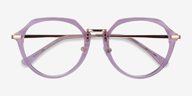 Tamara Clear Purple AcétateMontures de lunettes de vue d'EyeBuyDirect, Vue Rapprochée