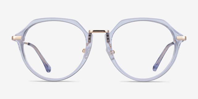 Tamara Clear Blue AcetateEyeglass Frames from EyeBuyDirect, Front View