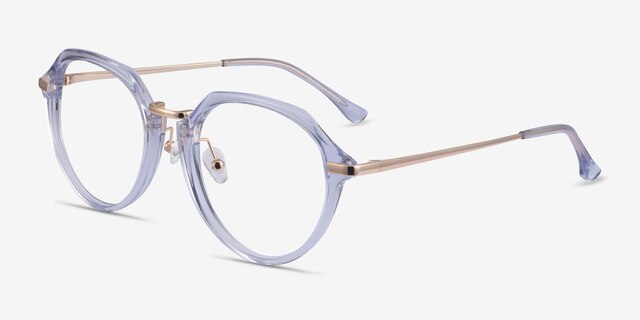 Tamara Clear Blue AcetateEyeglass Frames from EyeBuyDirect, Angle View