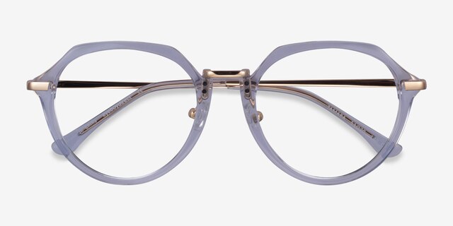 Tamara Clear Blue AcetateEyeglass Frames from EyeBuyDirect, Closed View