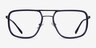 Cassian Navy Gunmeal AcetateEyeglass Frames from EyeBuyDirect, Front View