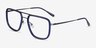 Cassian Navy Gunmeal AcetateEyeglass Frames from EyeBuyDirect, Angle View
