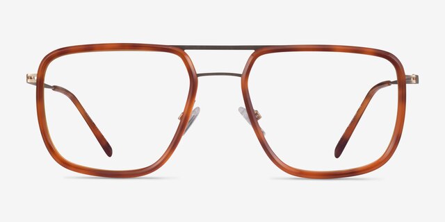 Cassian Tortoise Gold AcetateEyeglass Frames from EyeBuyDirect, Front View