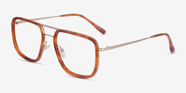Cassian Tortoise Gold AcetateEyeglass Frames from EyeBuyDirect, Angle View