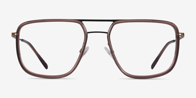 Cassian Brown Bronze AcétateMontures de lunettes de vue d'EyeBuyDirect, Vue de Face