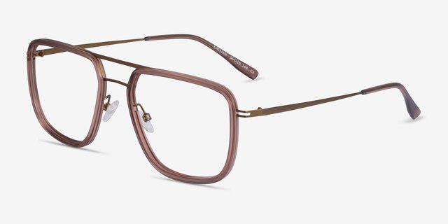 Cassian Brown Bronze AcétateMontures de lunettes de vue d'EyeBuyDirect, Vue d'Angle