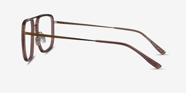 Cassian Brown Bronze AcétateMontures de lunettes de vue d'EyeBuyDirect, Vue de Côté
