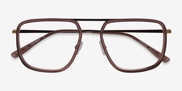 Cassian Brown Bronze AcétateMontures de lunettes de vue d'EyeBuyDirect, Vue Rapprochée