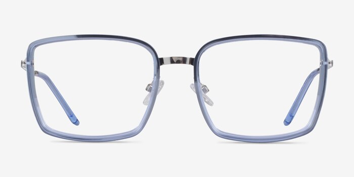 Remi Blue Silver Acetate Eyeglass Frames from EyeBuyDirect