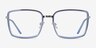 Remi Blue Silver AcetateEyeglass Frames from EyeBuyDirect, Front View