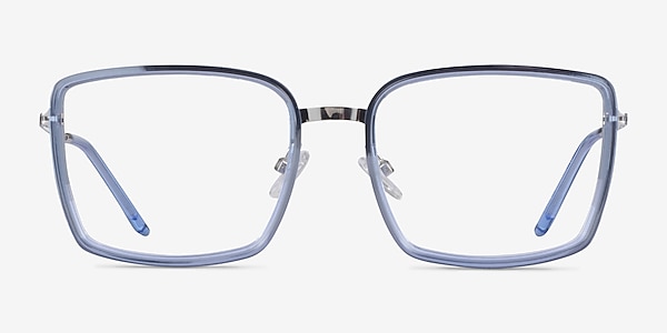 Remi Blue Silver Acetate Eyeglass Frames