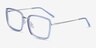 Remi Blue Silver AcetateEyeglass Frames from EyeBuyDirect, Angle View