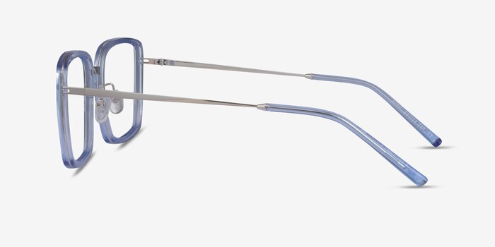 Remi Blue Silver Acetate Eyeglass Frames from EyeBuyDirect