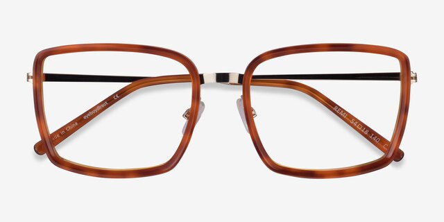 Remi Tortoise Gold AcetateEyeglass Frames from EyeBuyDirect, Closed View
