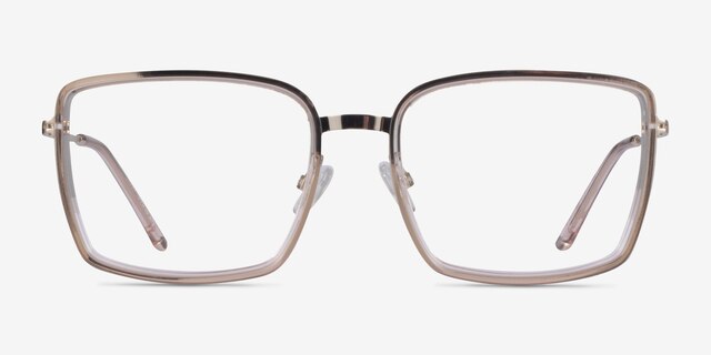 Remi Champagne Gold AcetateEyeglass Frames from EyeBuyDirect, Front View