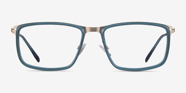 Kairo Teal  Gold AcetateEyeglass Frames from EyeBuyDirect, Front View