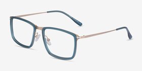 Kairo Teal  Gold Acétate Montures de lunettes de vue d'EyeBuyDirect, Vue d'Angle