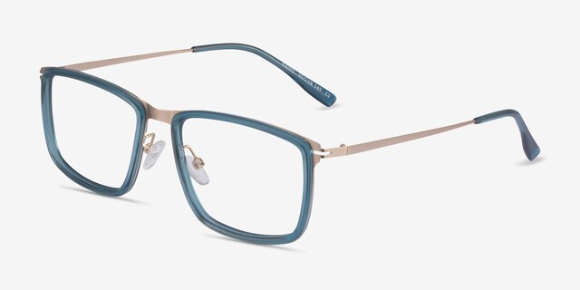 Kairo Teal  Gold AcetateEyeglass Frames from EyeBuyDirect, Angle View